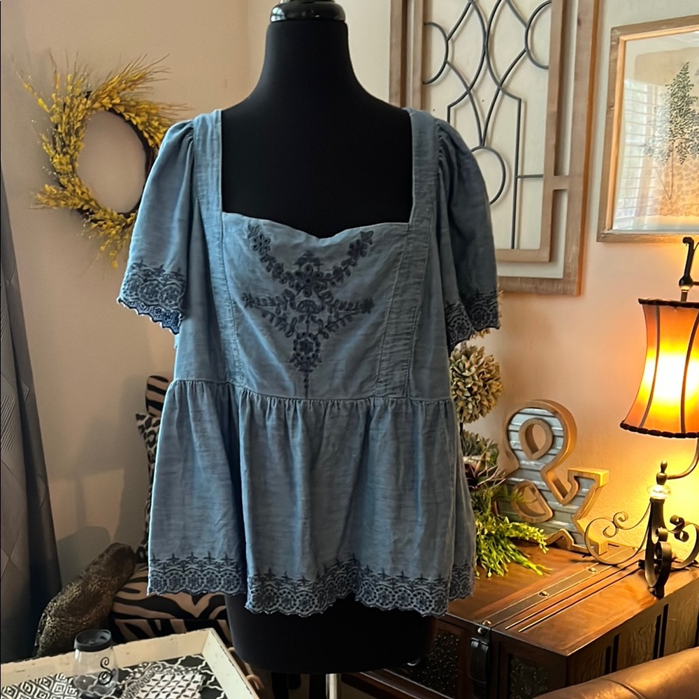 Old Navy Blue Blouse Top